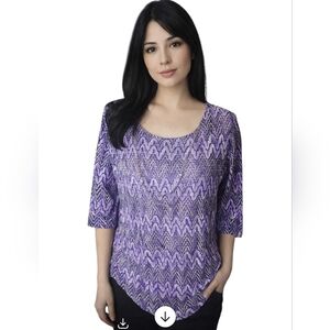 Purple Patterned Women's Top